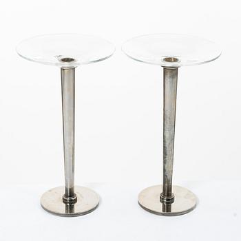 Ulla Christiansson, ljusstakar, ett par. "Gala", Metall och glas, Svenskt Tenn.