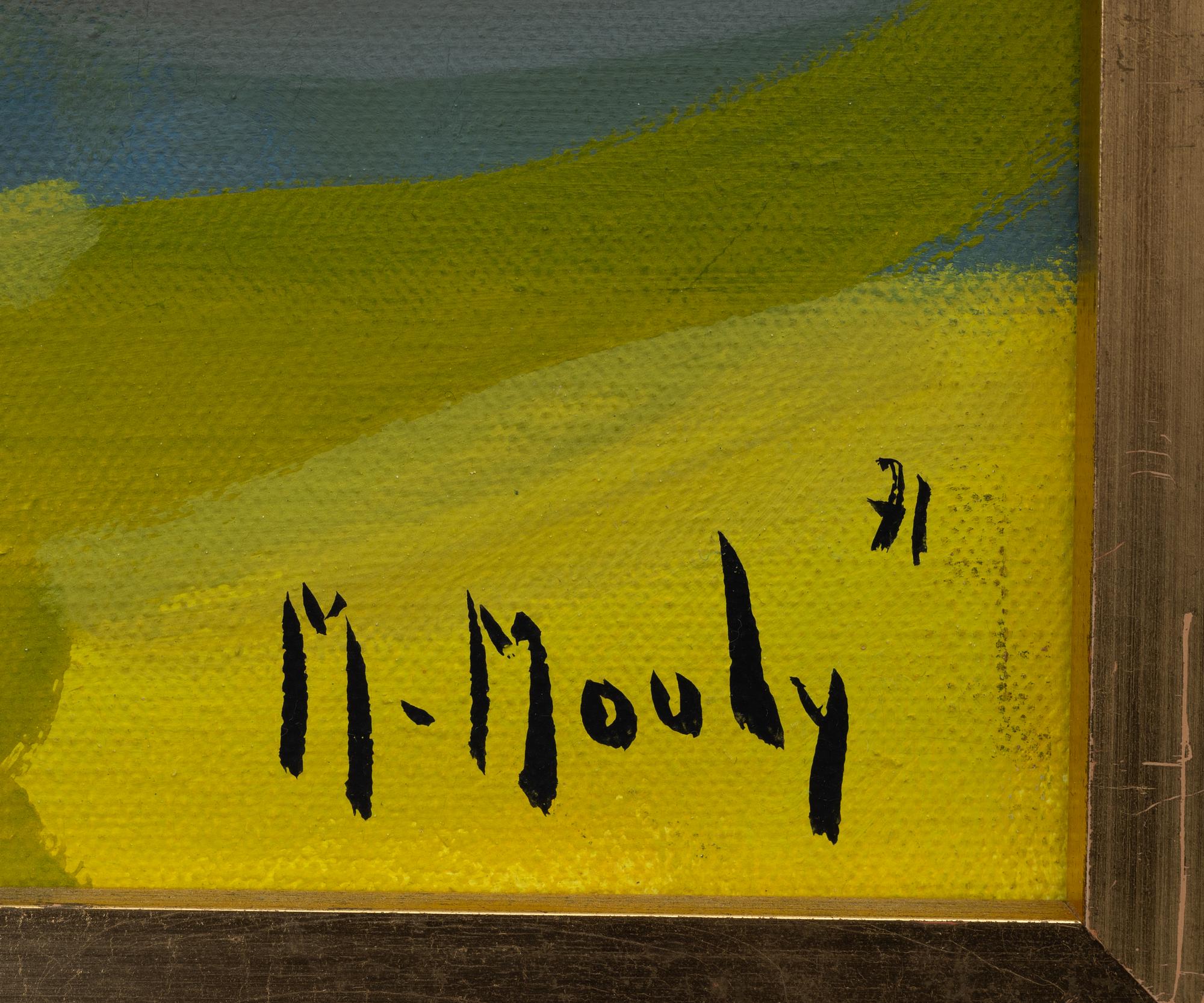 Marcel Mouly, "Barques au ciel jaune".