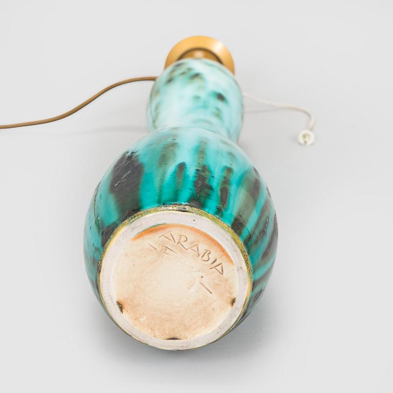 Friedl Holzer-Kjellberg, a ceramic tablelamp, signed Arabia -F.H.Kj.-.