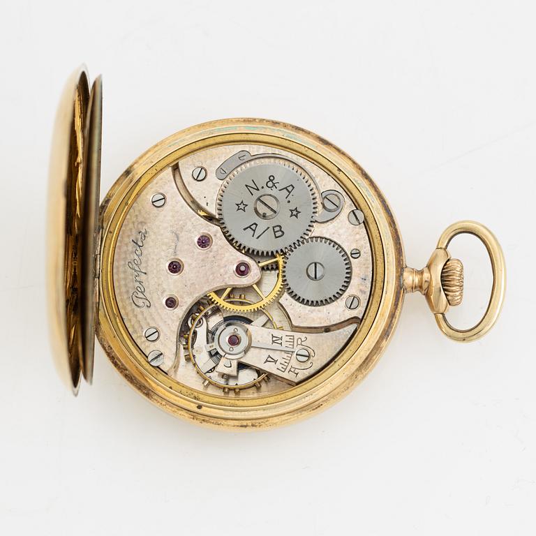 Perfecta, fickur, 14K guld, 51,5 mm.