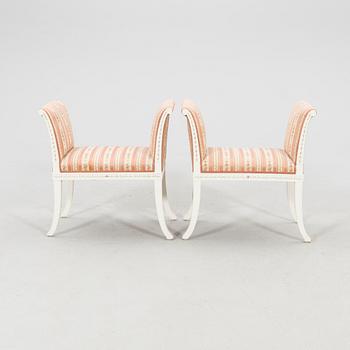 Banquet chairs, 1 pair, late Gustavian style, first half of the 20th century.