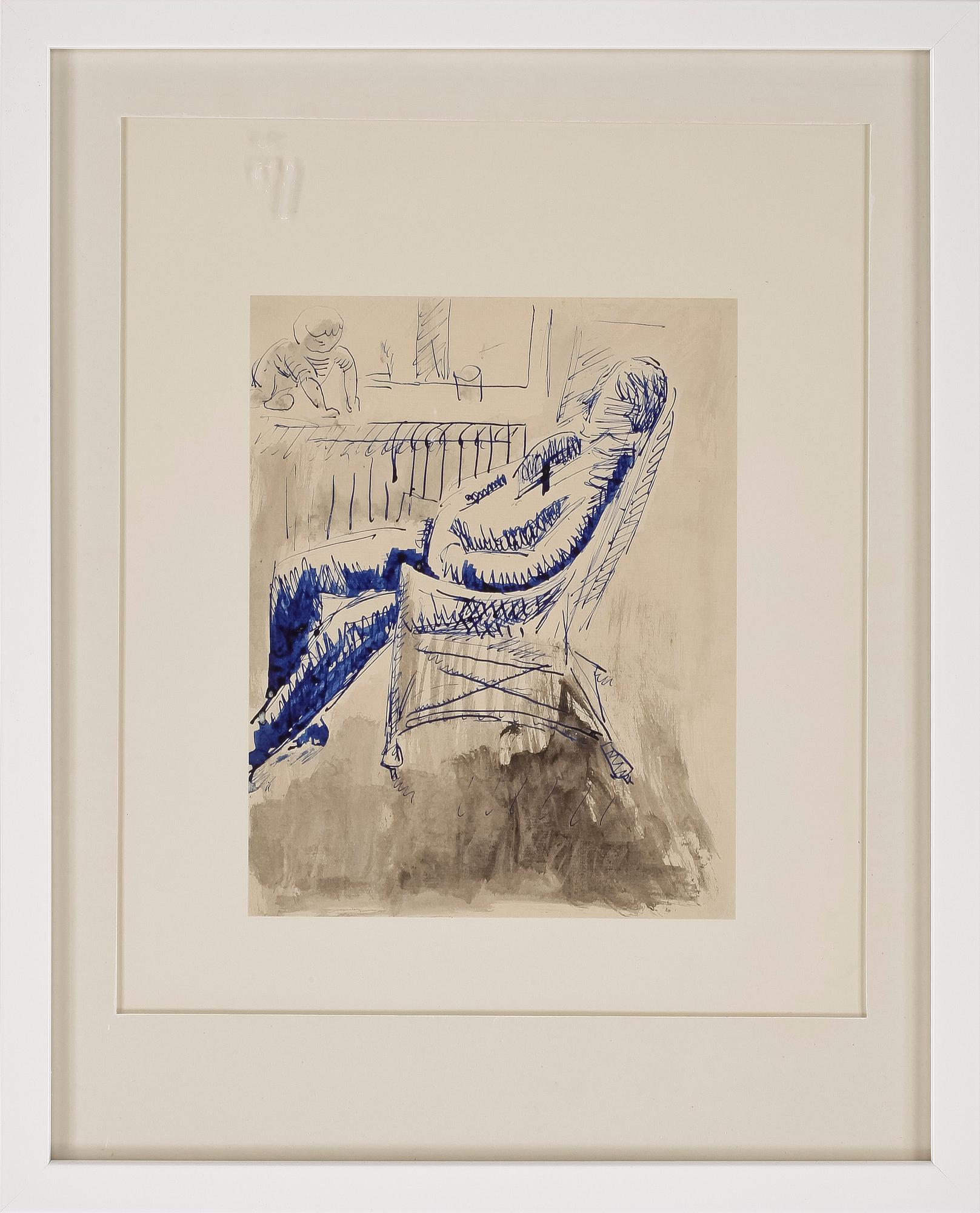 ISAAC GRÜNEWALD, blandteknik på papper, ej signerad, omkring 1915.