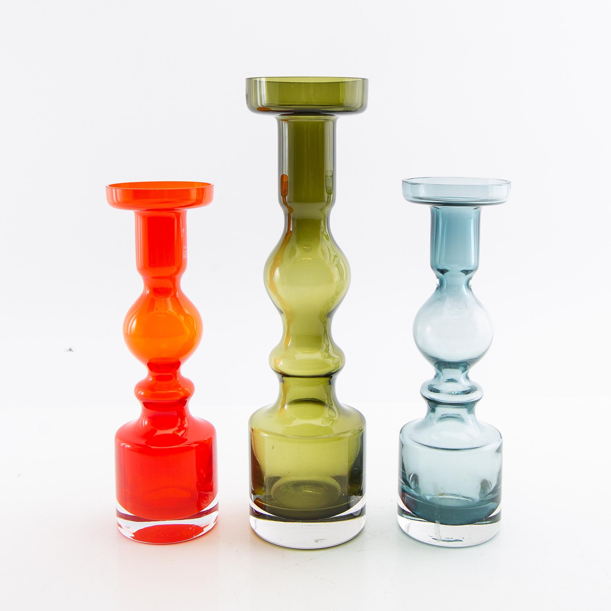 Nanny Still, vaser, 3 st, "Pompadour", Riihimäaen Lasi.