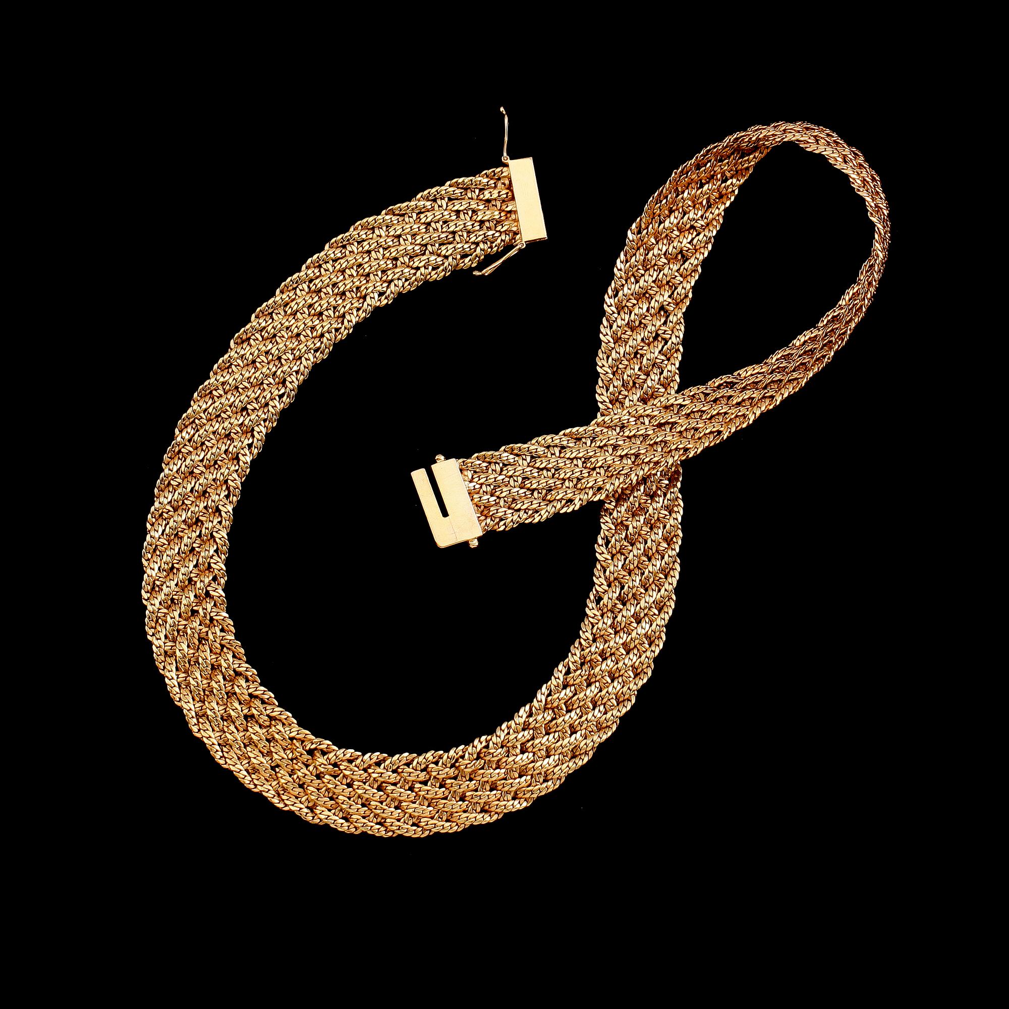 COLLIER, 18 k guld, svenska stämplar. Vikt ca 57 g.