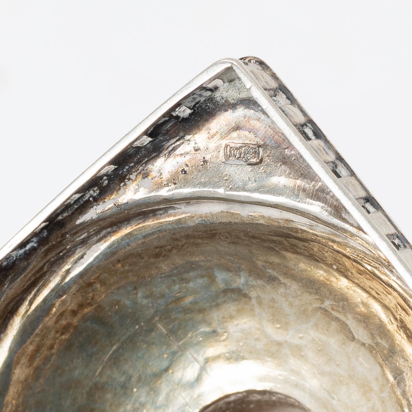 Three Swedish silver cups, 19th century.