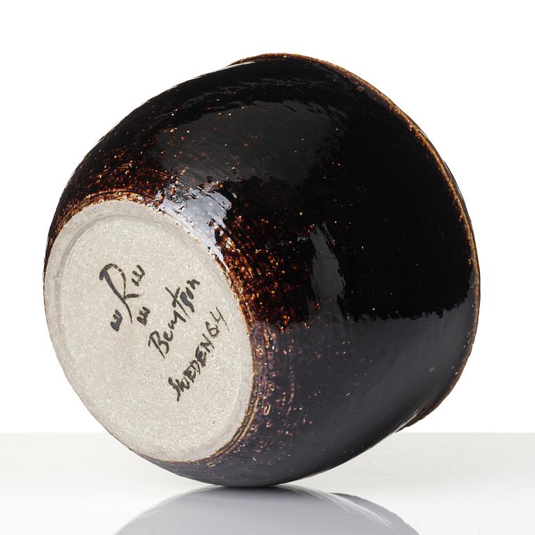 Hertha Bengtson, vase, unique, stoneware, Rörstrand Atelier, 1964.