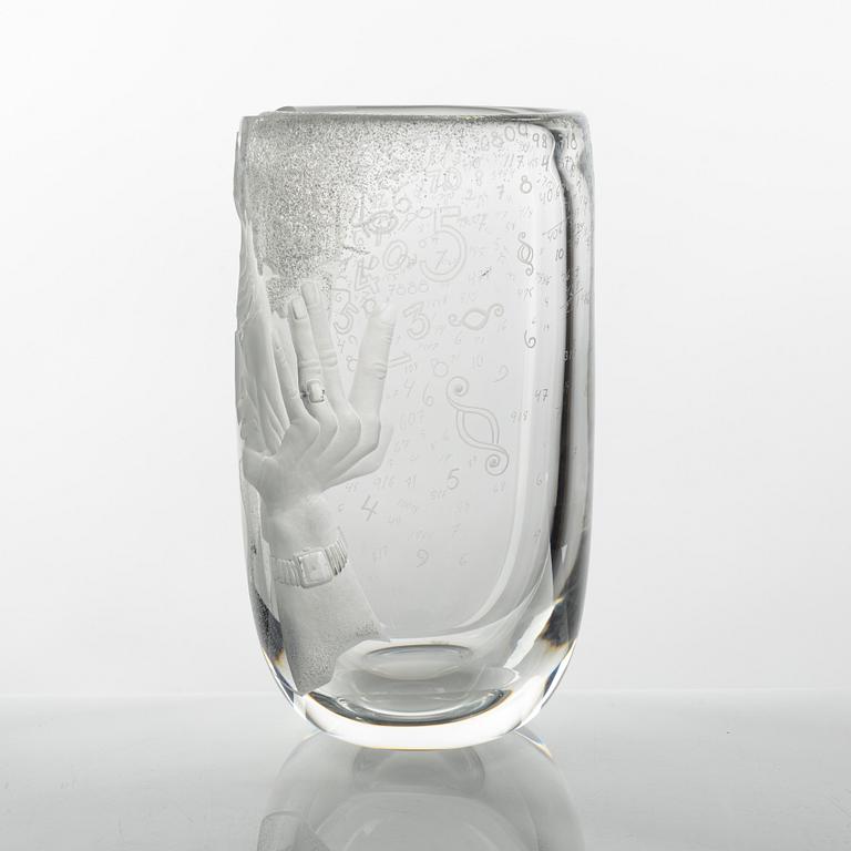 Mats Jonasson, vas, "På heder och samvete", Målerås Glasbruk, 4/10, 1989.