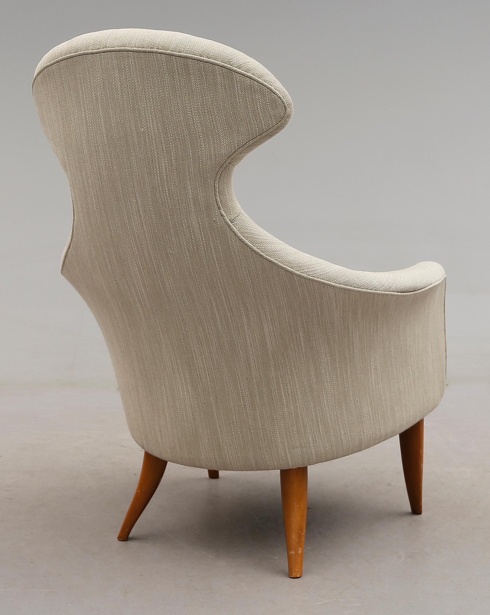 FÅTÖLJ, Stora Eva, Kerstin Hörlin-Holmqvist, ur serien Paradiset, för Triva-serien, NK Nordiska Kompaniet, 1950-/60-tal.