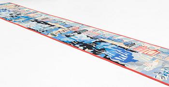 Lars Gynning, vävd tapet, gobelängteknik, ca 690 x 103 cm, signerad GYNNING Portalegre, Portugal.