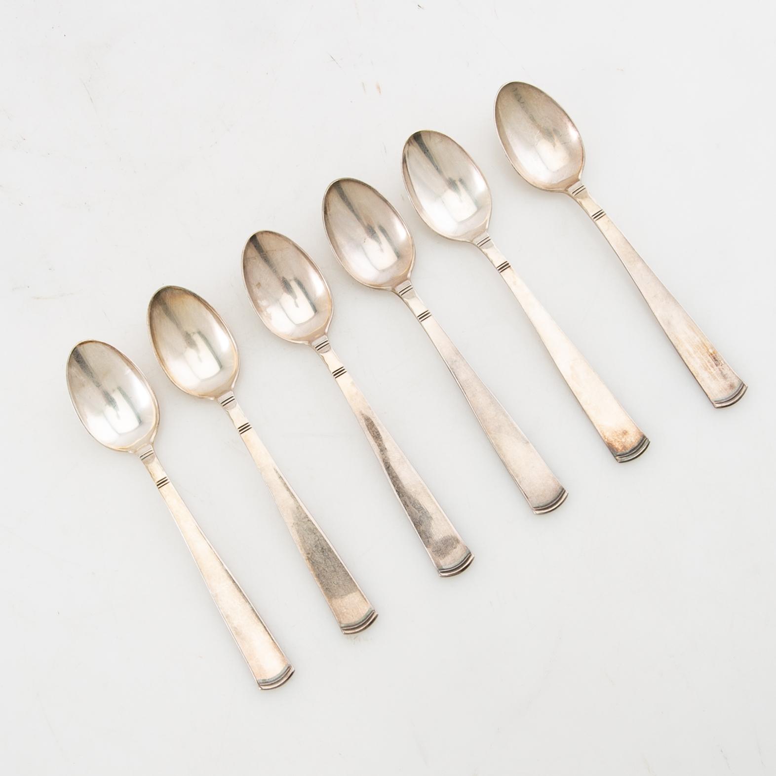 Jacob Ängman, Skedar 15 st "Rosenholm" silver GAB Stockholm 1967.