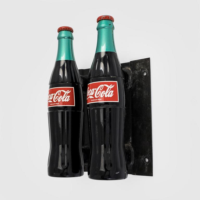 Door handles, a pair, Coca-Cola, metal, 1950/60s.