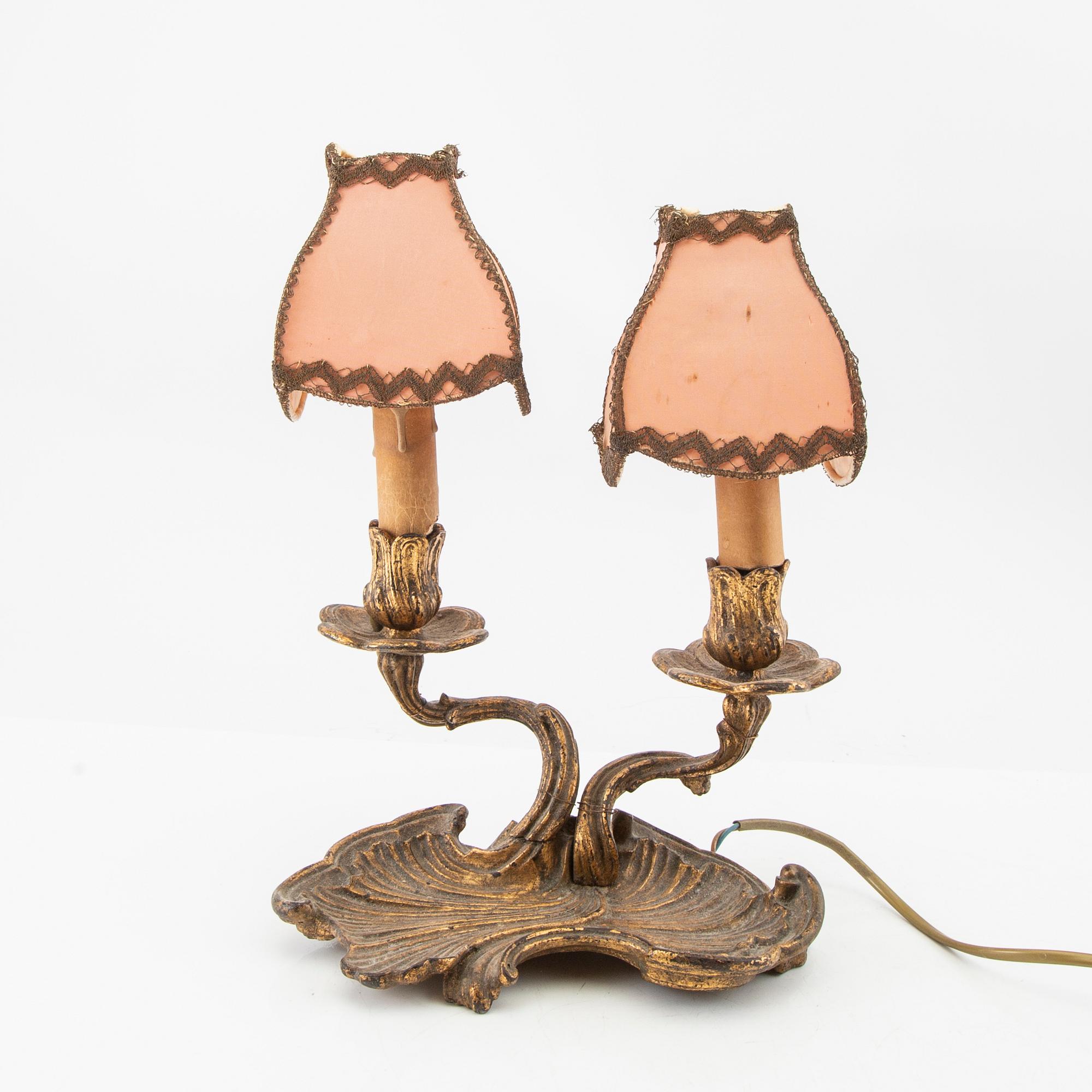 Table lamp Rococo style, first half of the 20th century.