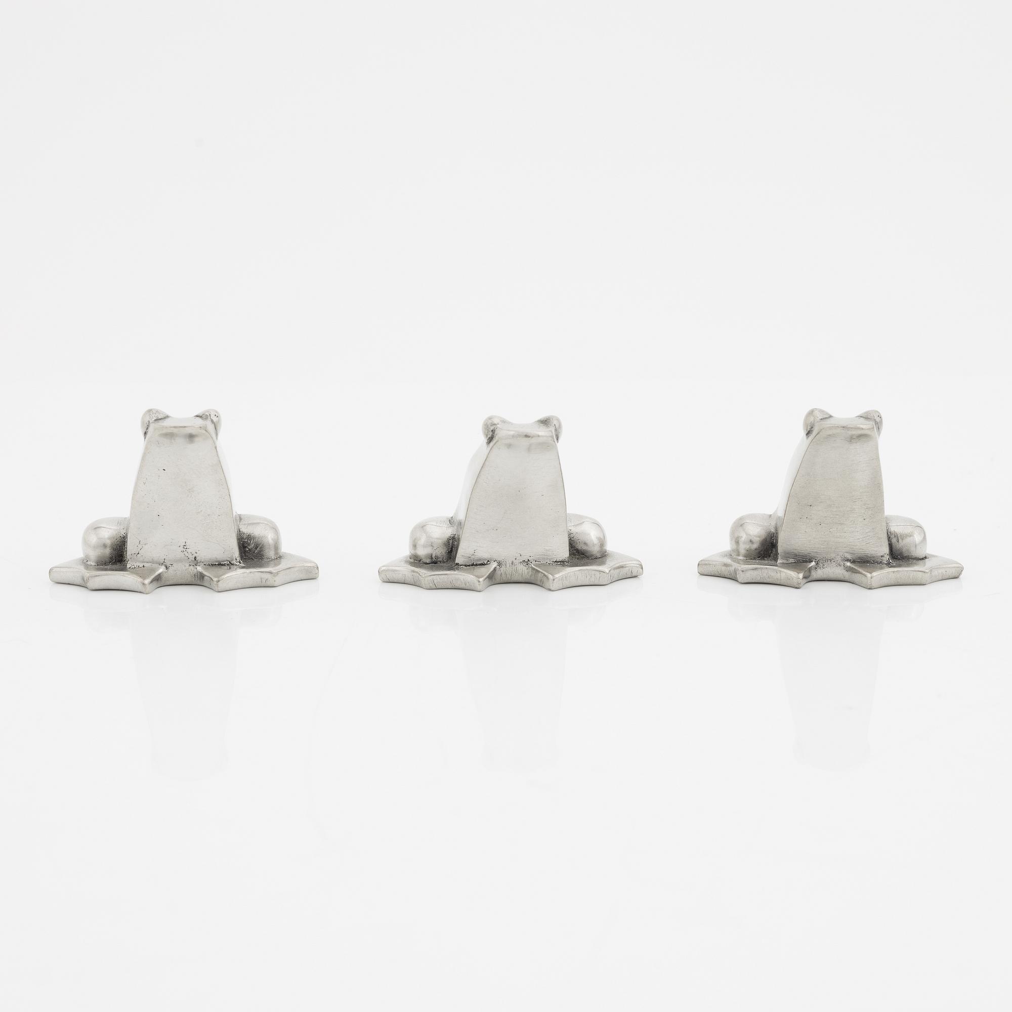 Gunnar Cyrén, three pewter figurines, signed.