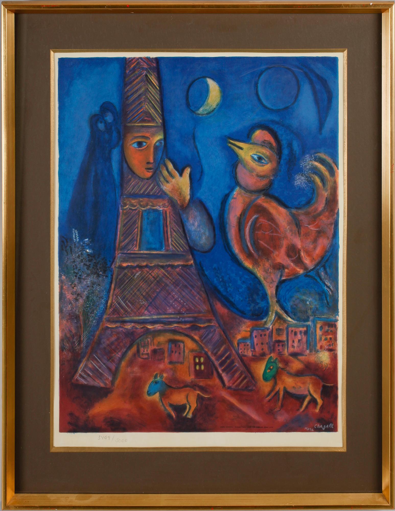 MARC CHAGALL, efter, grafiskt blad, numr 3499/5000.