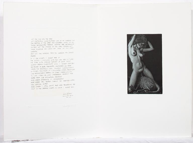 JÖRGEN BOBERG, mapp med 7 st, etsningar, sign o numr 6/130. 1979.