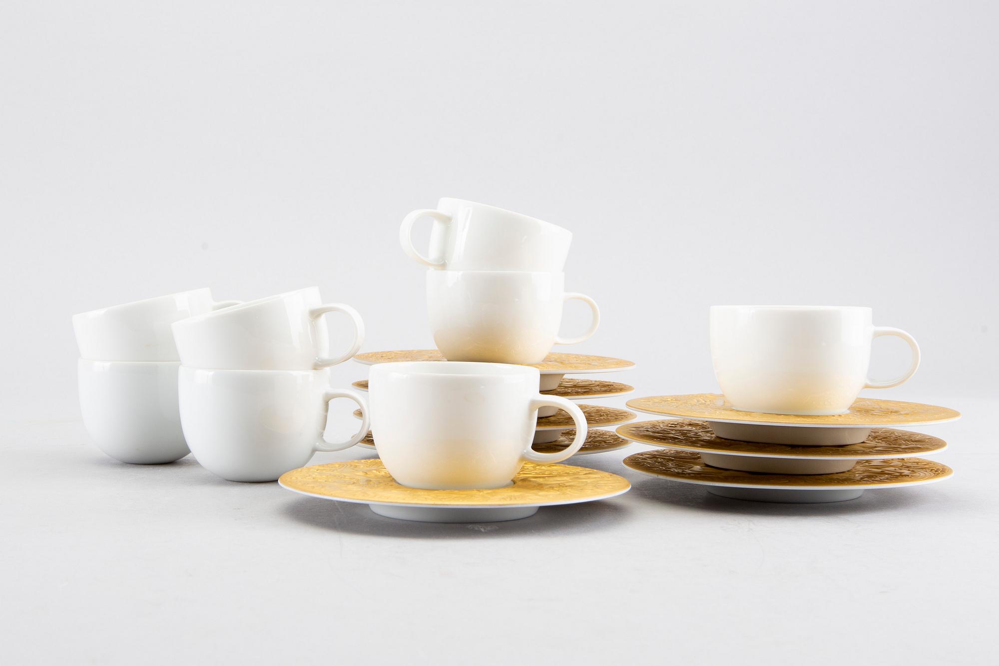 BJÖRN WIINBLAD,  moccakoppar 8 st "Die Zauberföte", Studio-line, Rosenthal. porslin.