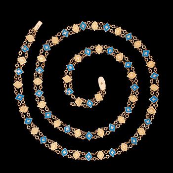 COLLIER, guld och emalj, Carl Wilhelm Strehlenert, Stockholm 1796-1806.