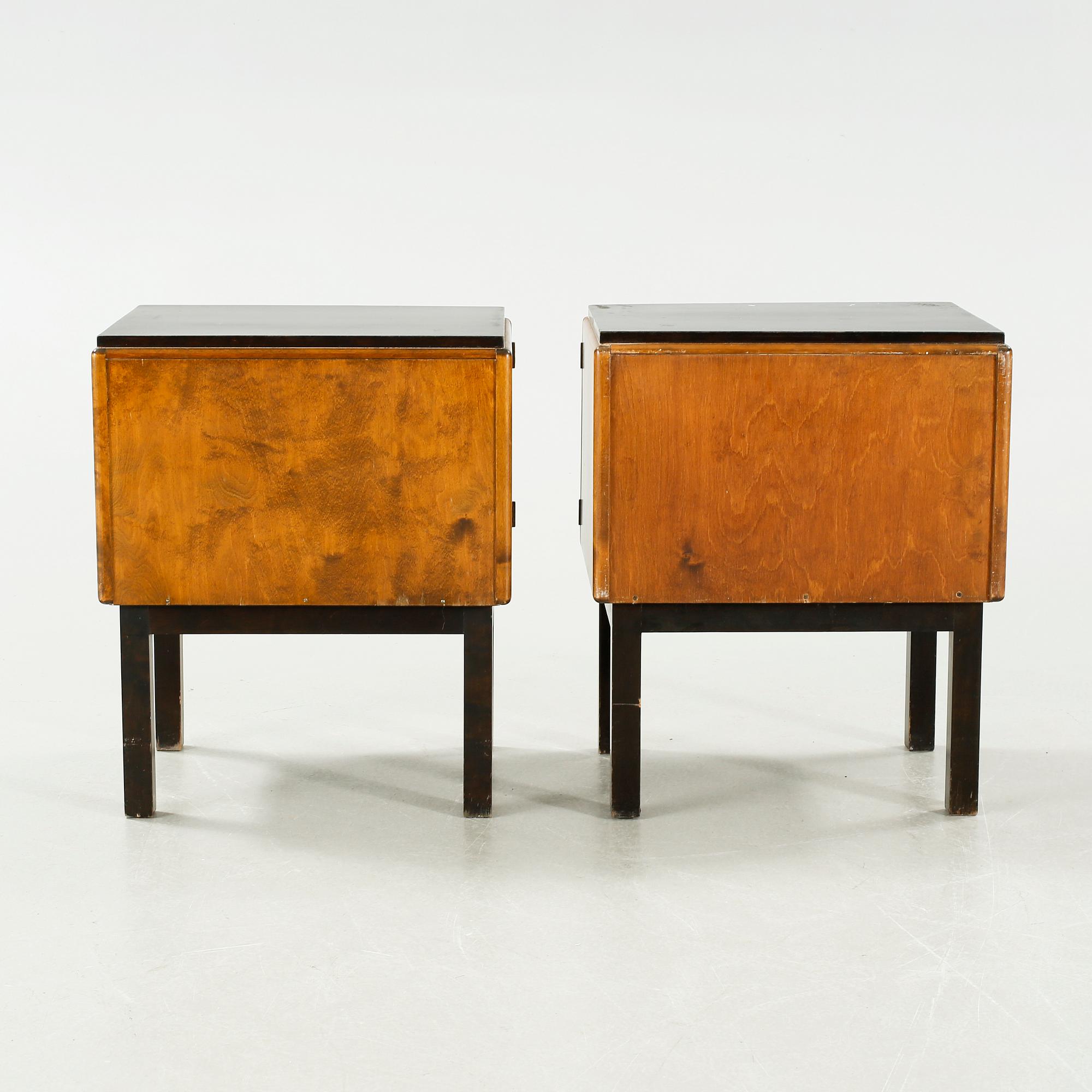 A pair of bedside tables from Nordiska Kompaniet made in the 1930s.
