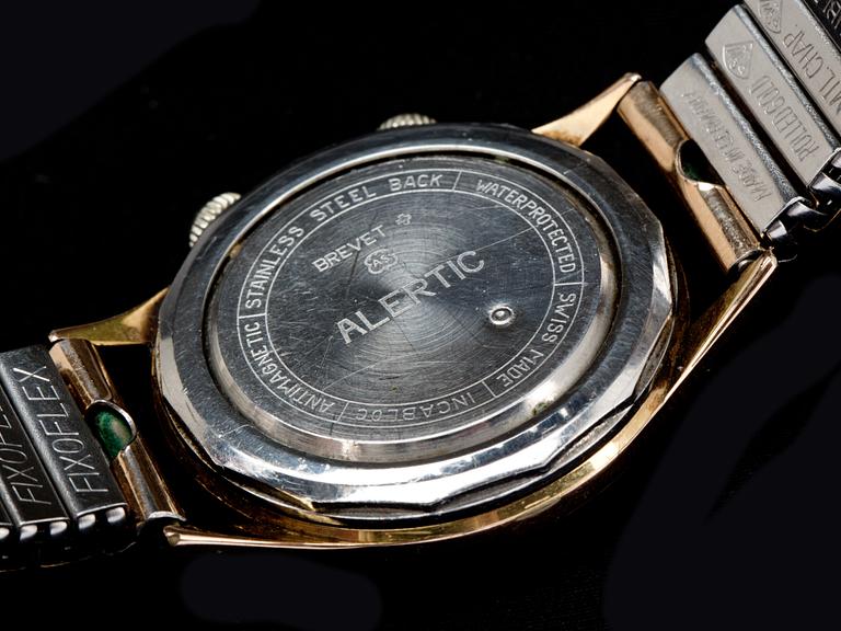 HERRARMBANDSUR, stål. Rado Alarm 1950-60 tal.