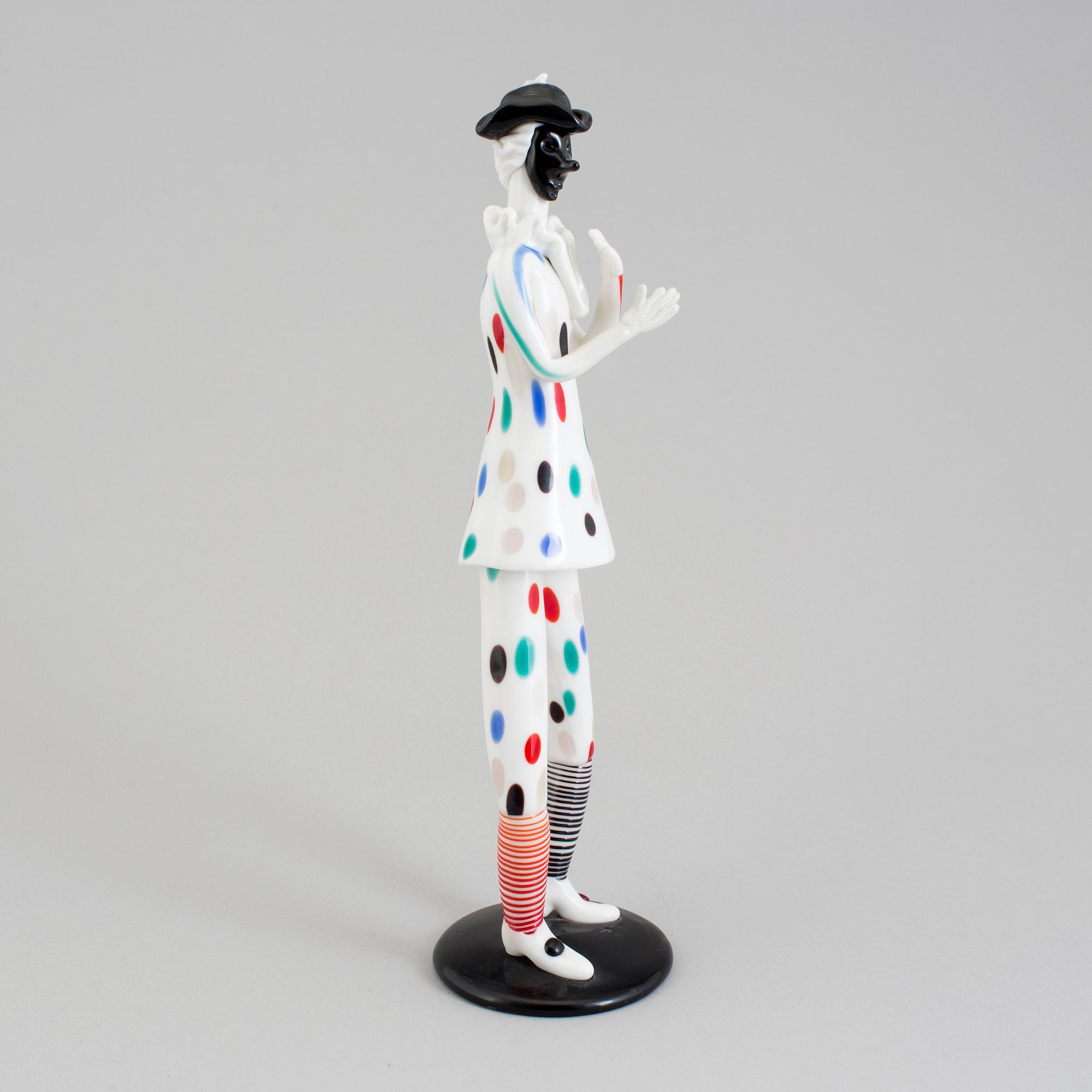 A Fulvio Bianconi 'Arlecchino' (Harlequin) figure, Venini, Murano, 1950s.