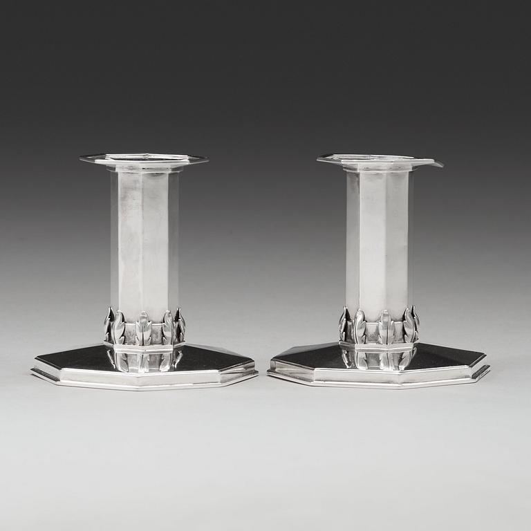 A pair of Atelier Borgila sterling candlesticks, Stockholm 1933.