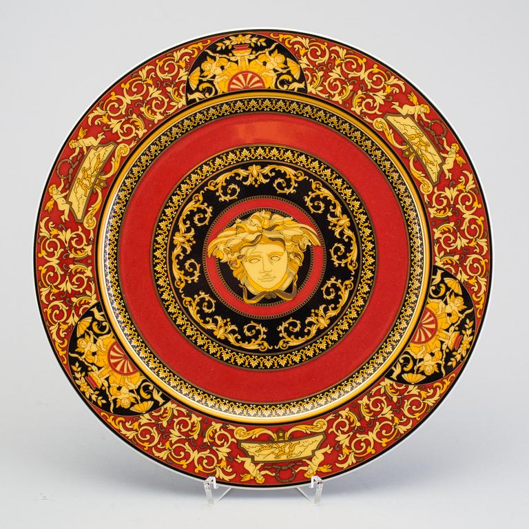 A lidded jar and a dish, Versace "Medusa".
