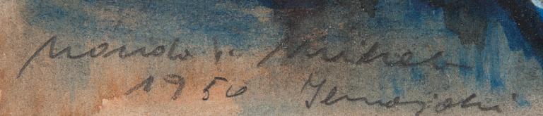 NANDOR MIKOLA, akvarell, signerad och daterad 1956 Ilmajoki.