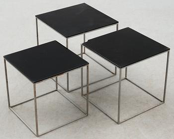 A Poul Kjaerholm 'PK-71' set of occasional tables, E Kold Christensen, Denmark.