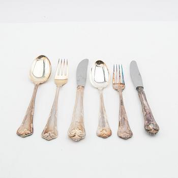 Cutlery set in silver, 89 pieces, Cohr Denmark, mid-20th century.