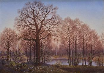 841. Oskar Bergman, Aftonstämning vid vattnet.