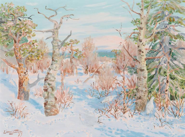 Einari Junttila, öljy kankaalle, signeerattu ja päivätty-73.