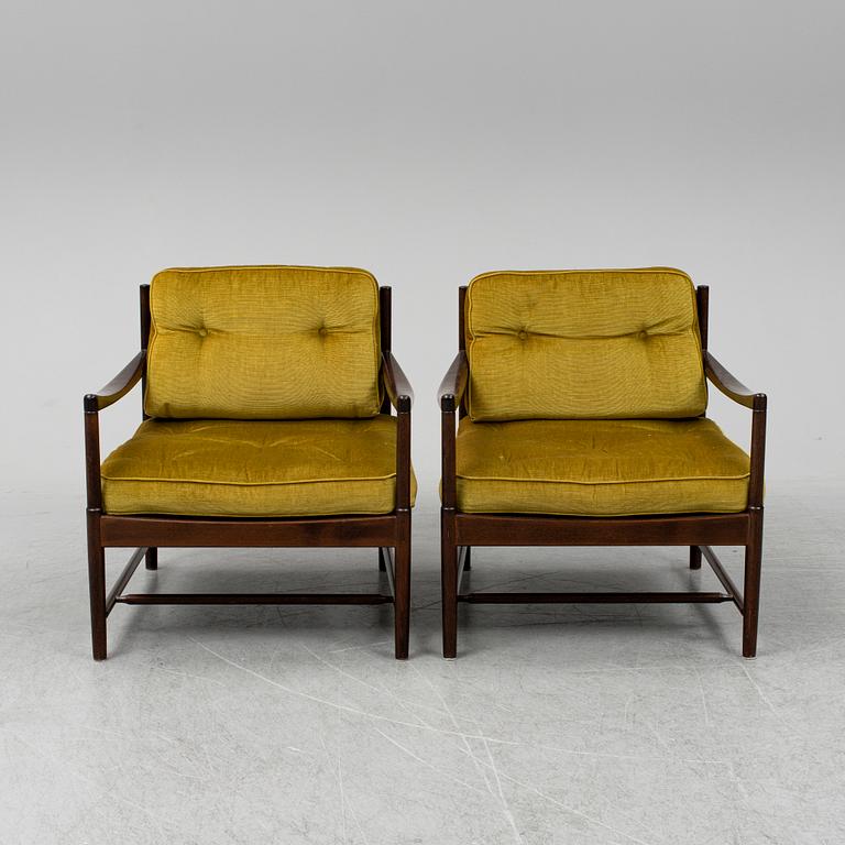 A 1960's pair of 'Bristol' easy chairs by Pethrus Lindlöf.