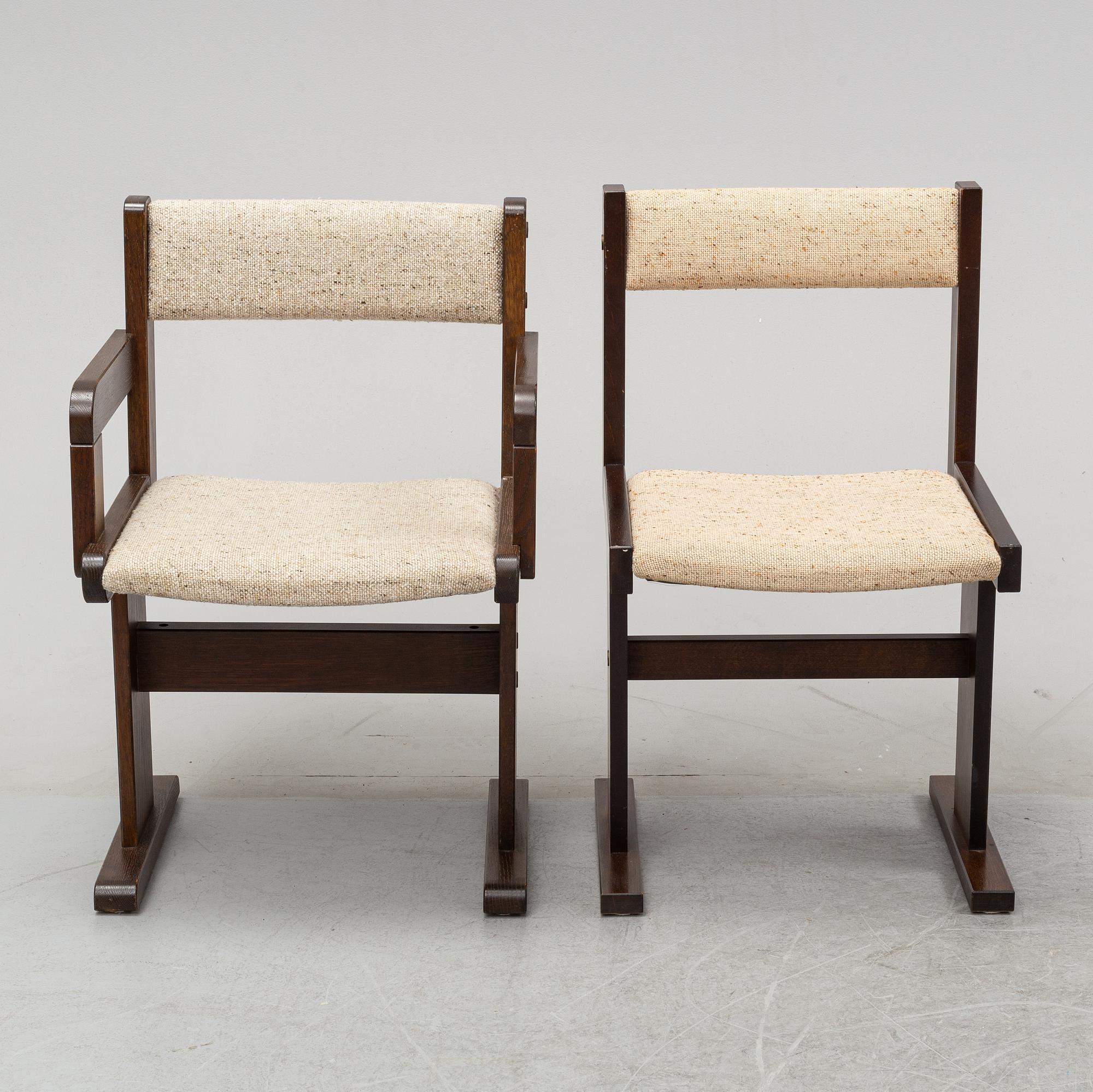 A Danish dining table and eight chairs from Gangsø Møbler A/S, 1960's-70's.