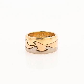 Georg Jensen, ring, 3 delar, "fusion", 18k guld med briljanter, Danmark.