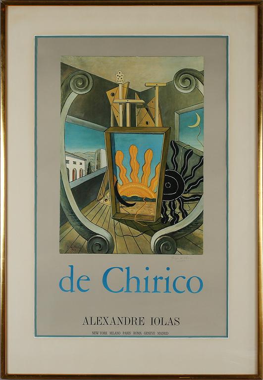 GIORGIO DE CHIRICO, efter, affisch, signerad.