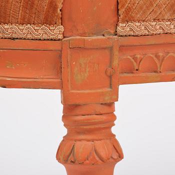 A pair of Gustavian armchairs by J E Höglander (1777-1813).