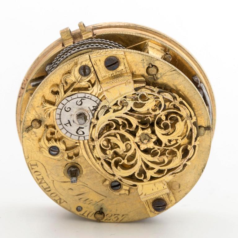 J Tarts pocket watch London 18th century mid / latter part, ca 42 mm.