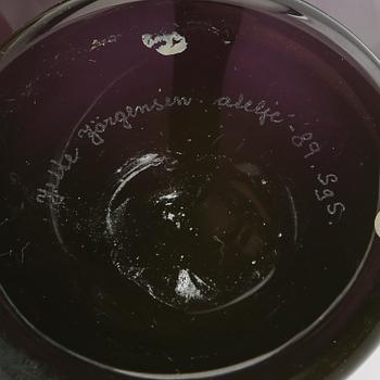 Jette Jörgensen, bowl, cased glass, signed and dated 1989.