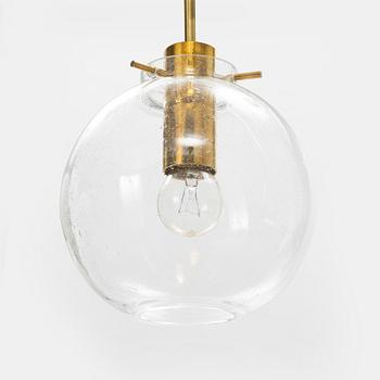 Hans-Agne Jakobsson, a brass and glass pendant lamp, 1970's.