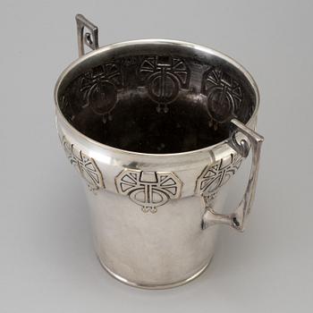 A silver plated art nouveau wine cooler early 20th century.