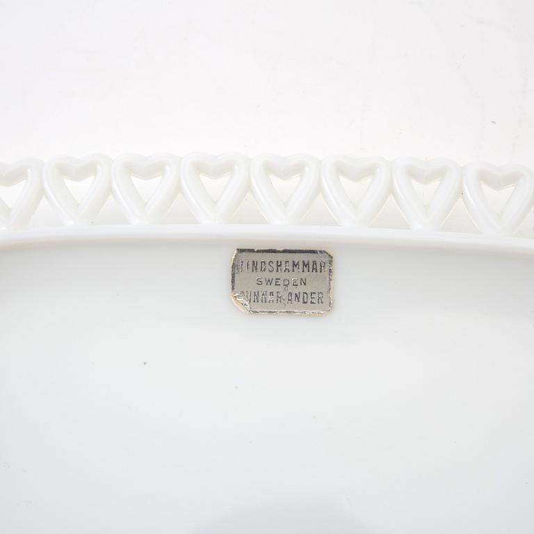 Gunnar Ander, service about 20 dlr Lindshammar glassworks opal glass mid-20th century.