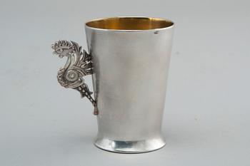 A CHARKA,  84 silver. Marked Chlebnikov Moscow turn of the century 18/1900. Height 6 cm, weight 53,5 g.