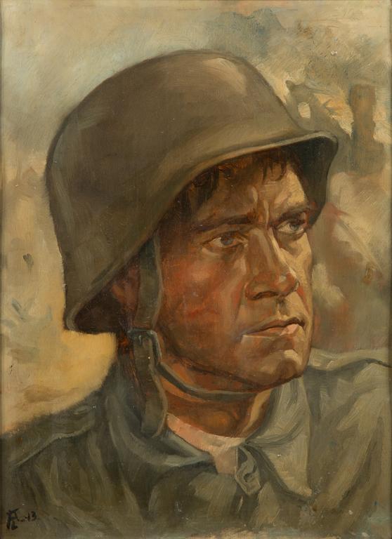 Alexander Lindeberg, oil on board, signed and dated -43.