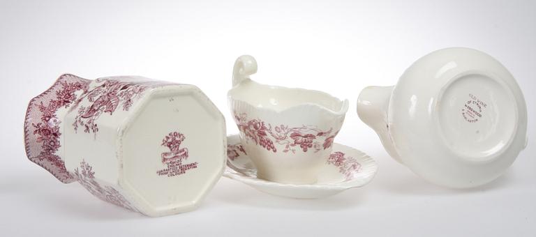 SERVISDELAR, 58 st, "Old Vine", flintgods, Wedgewood, 1900-tal.