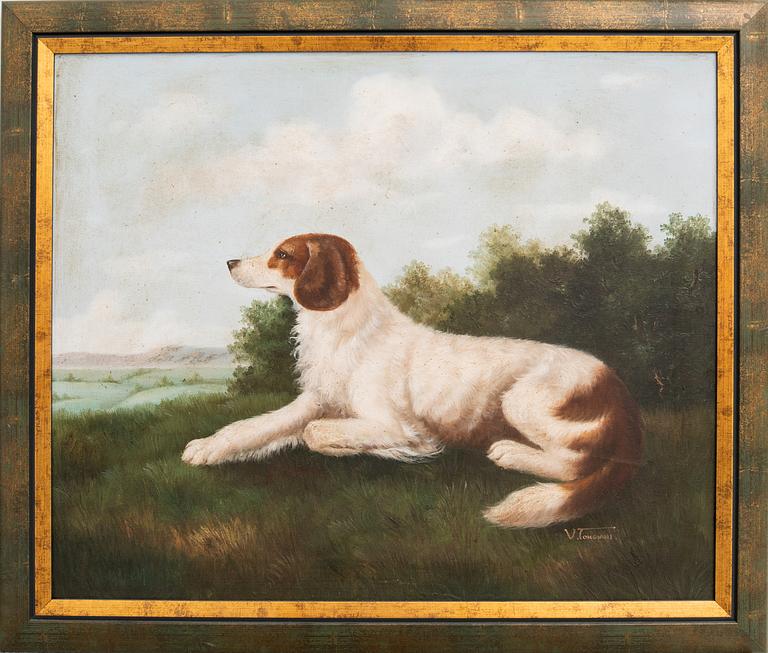 Unknown artist 20th century, Resting dog.
