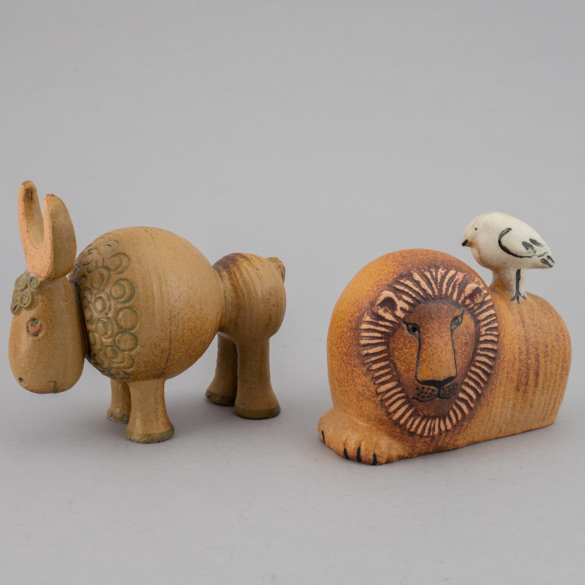 Lisa Larson, Two stoneware figurines, Gustavsberg.
