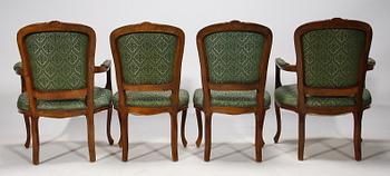 SALONGSGRUPP, 5 + 1 delar, rokokostil, 1900-talets första hälft.