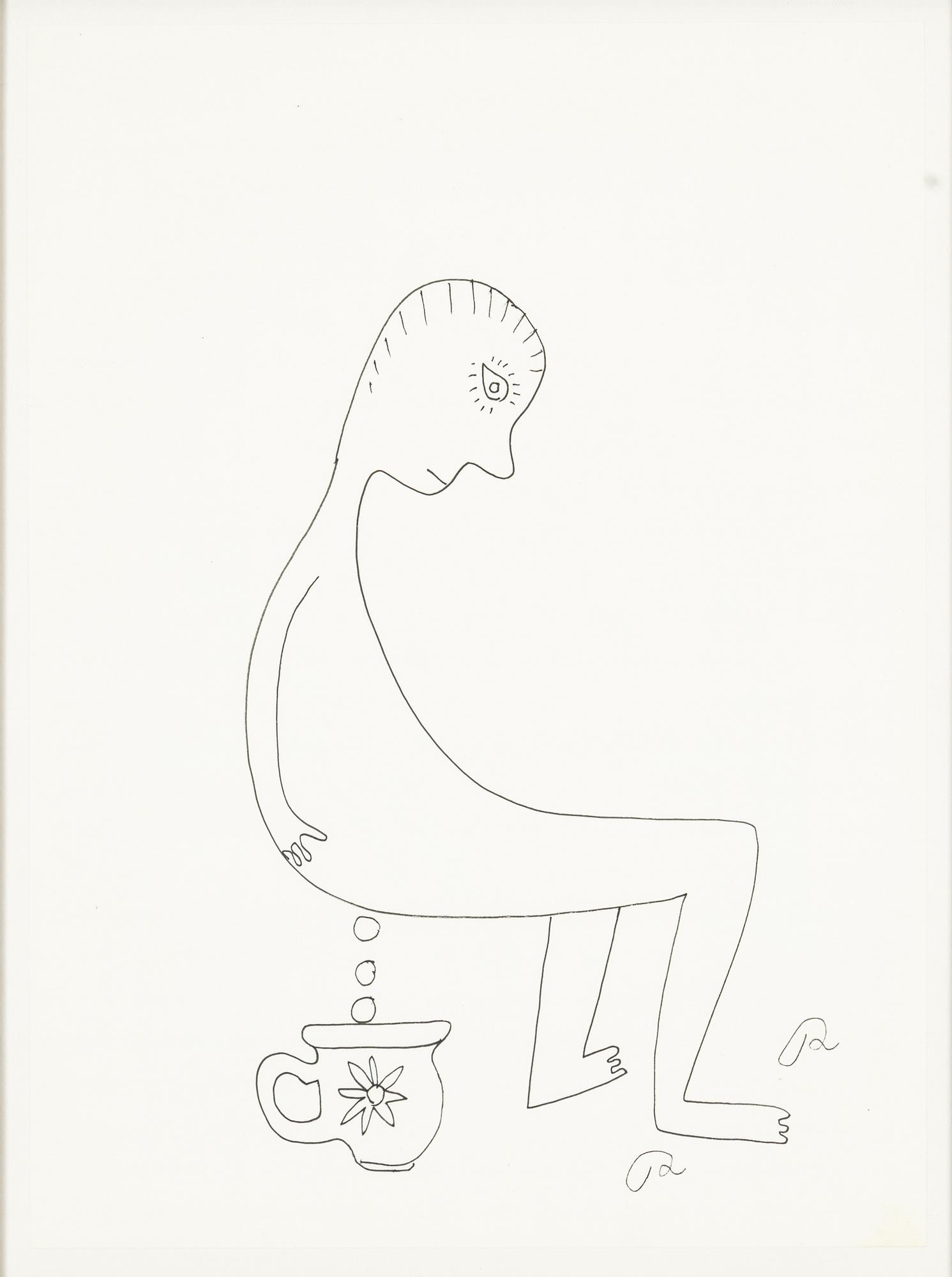 Roger Risberg, indian ink drawing, signed. Executed in 2008.