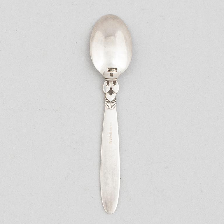 Gundorph Albertus, twelve sterling silver mocha-/coffee spoons in case,"Cactus", Georg Jensen 1933-44.