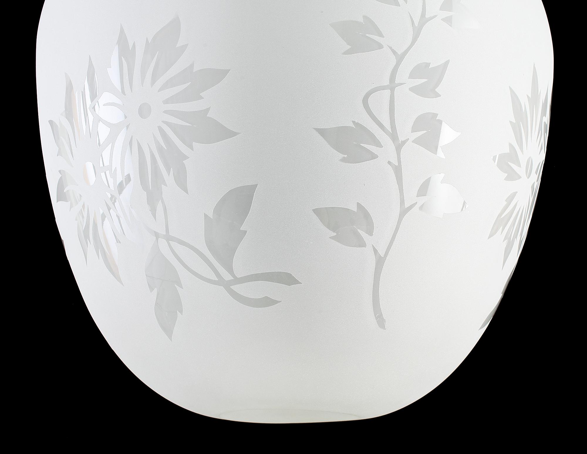 TAKLAMPA, glas, Orrefors, omkring 1940, h 65.